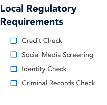 Local regulatory requirements